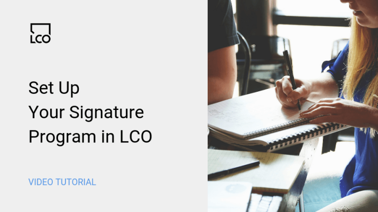 How to set up your Signature Program